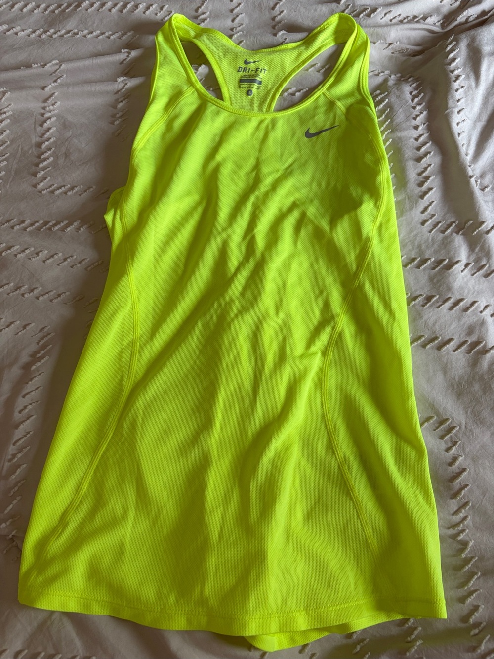 Nike Neon Yellow Racerback Swim Coverup Tank